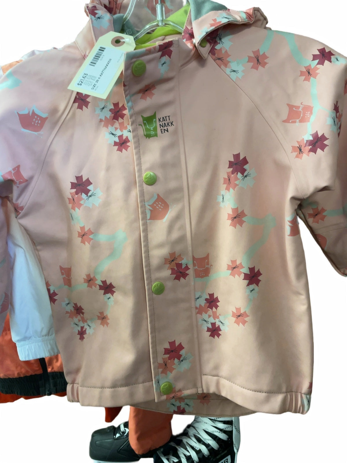 Kattnakken Toddler Floral Rain Jacket Size 98 (JR 4)