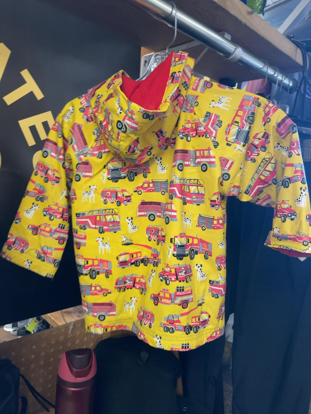 Hatley Firetruck Print Raincoat Size 4
