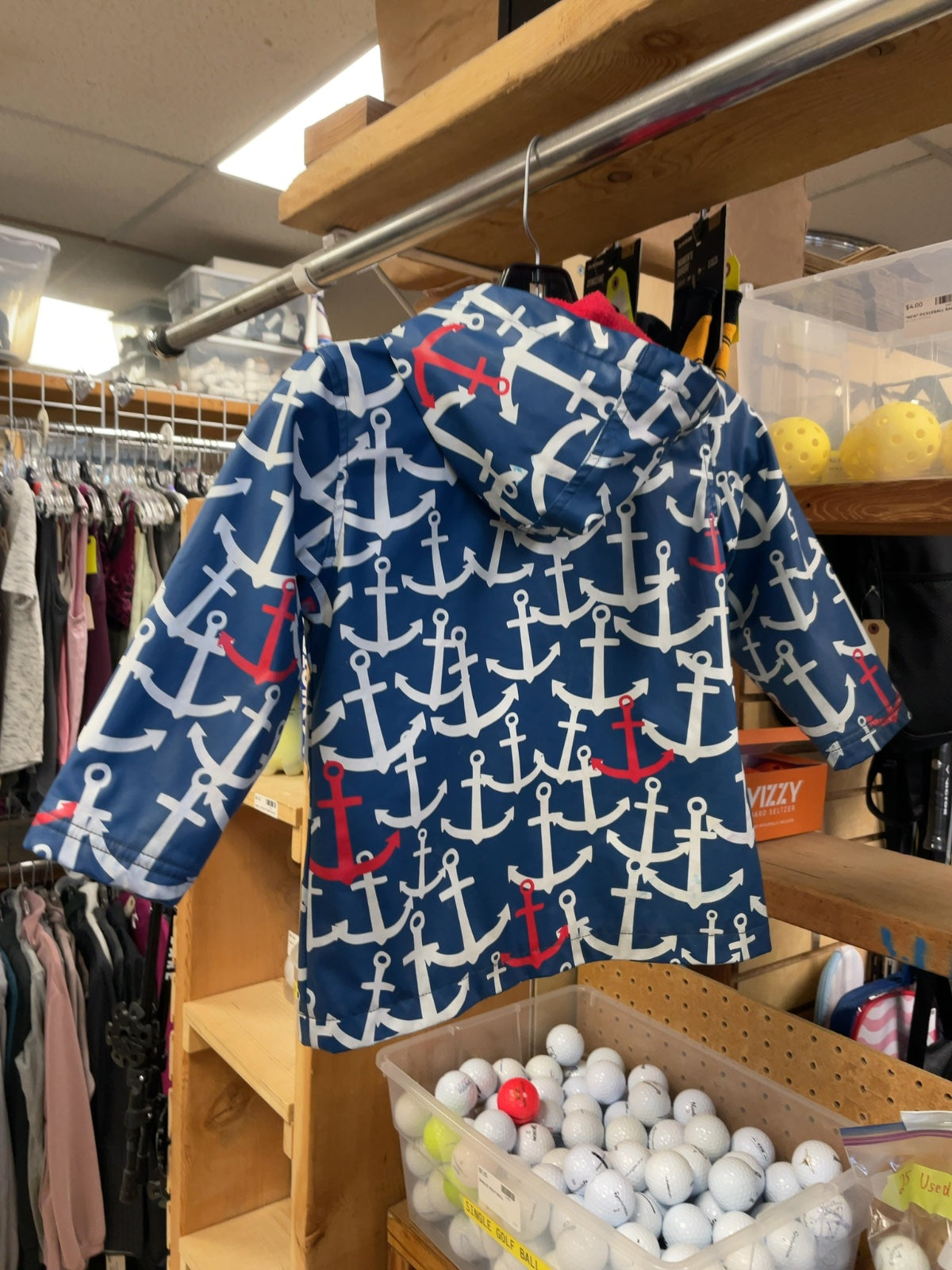 Hatley Anchor Print Rain Jacket Size 4