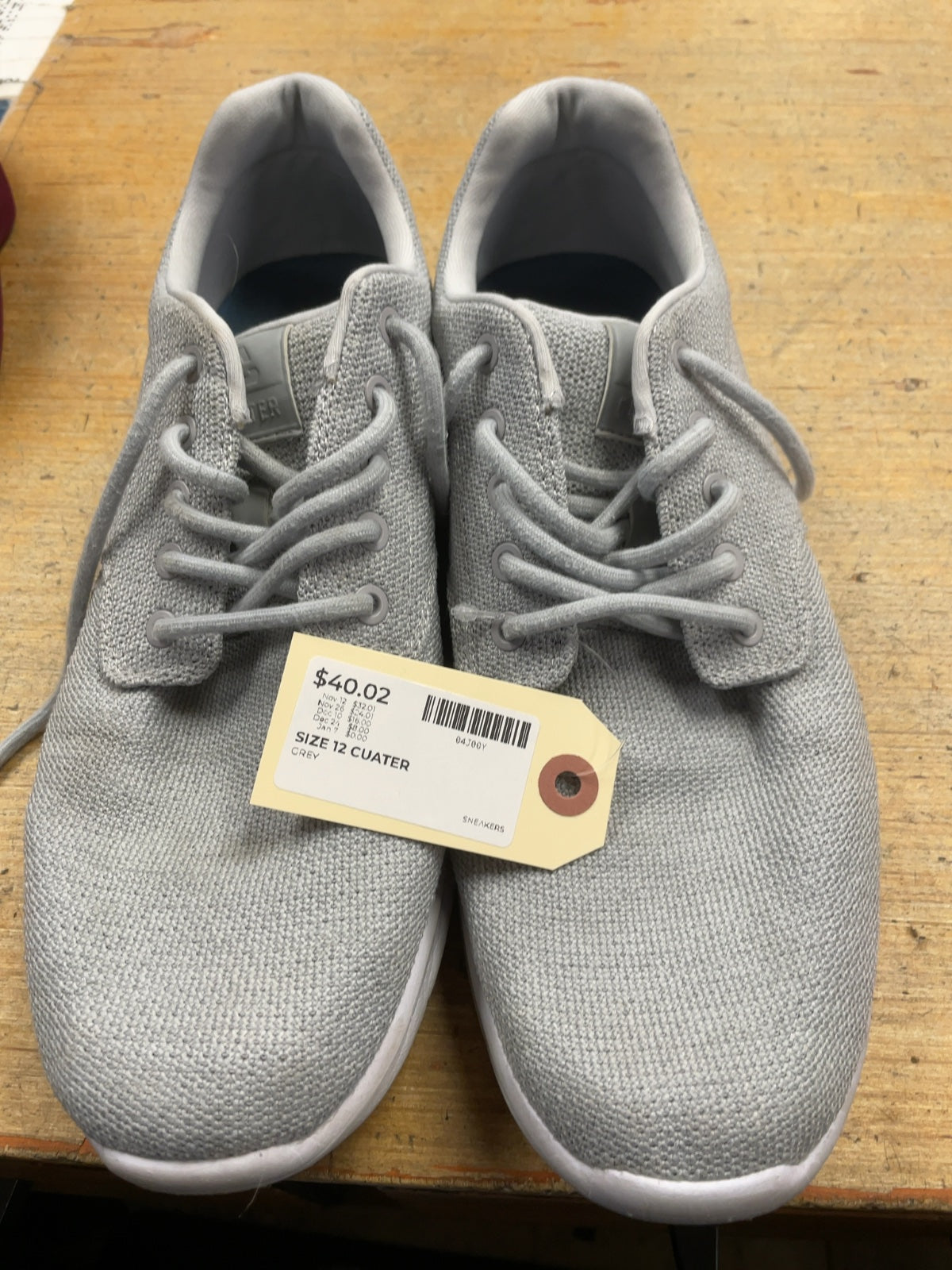 Cuater 4MT111 Size 12 Grey Knit Sneakers