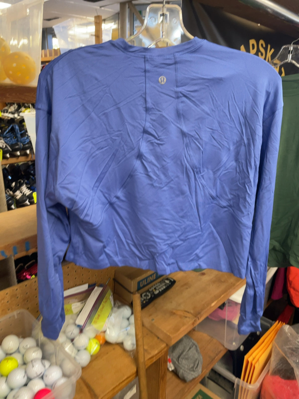 lululemon Size 4 Cropped Long Sleeve Shirt Blue
