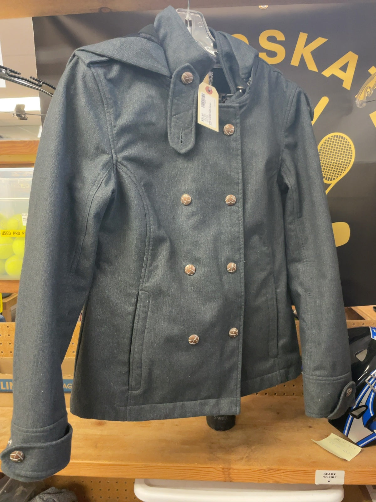 Orb Hooded Double-Breasted Rain Jacket Size S