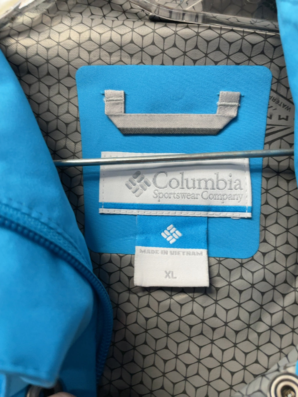 Columbia Hooded Rain Jacket XL Blue