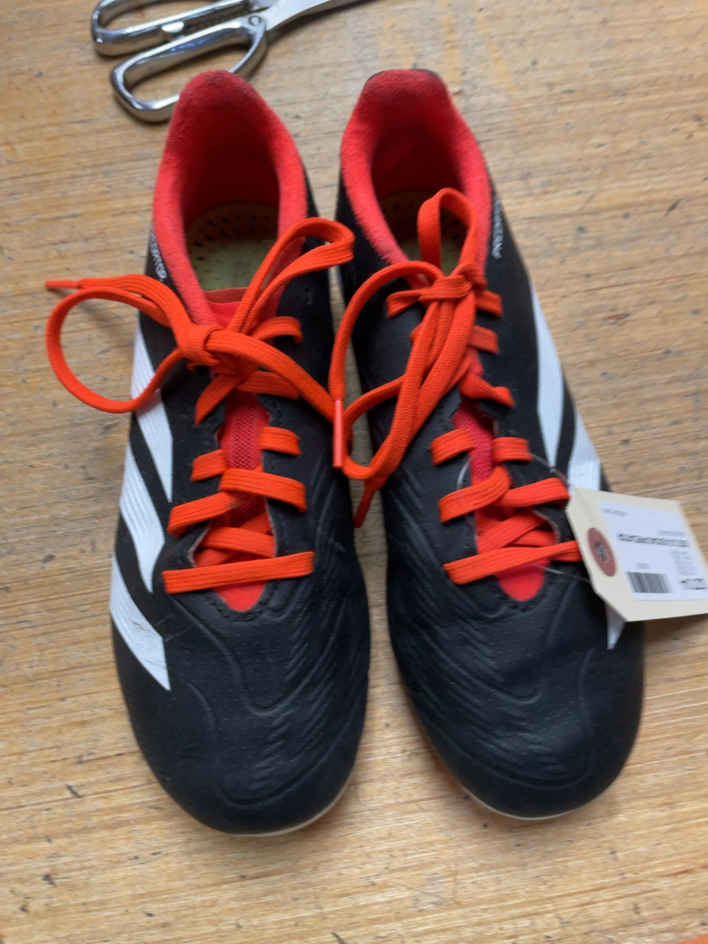 adidas Predator Size 2.5 Soccer Cleats Black / Orange