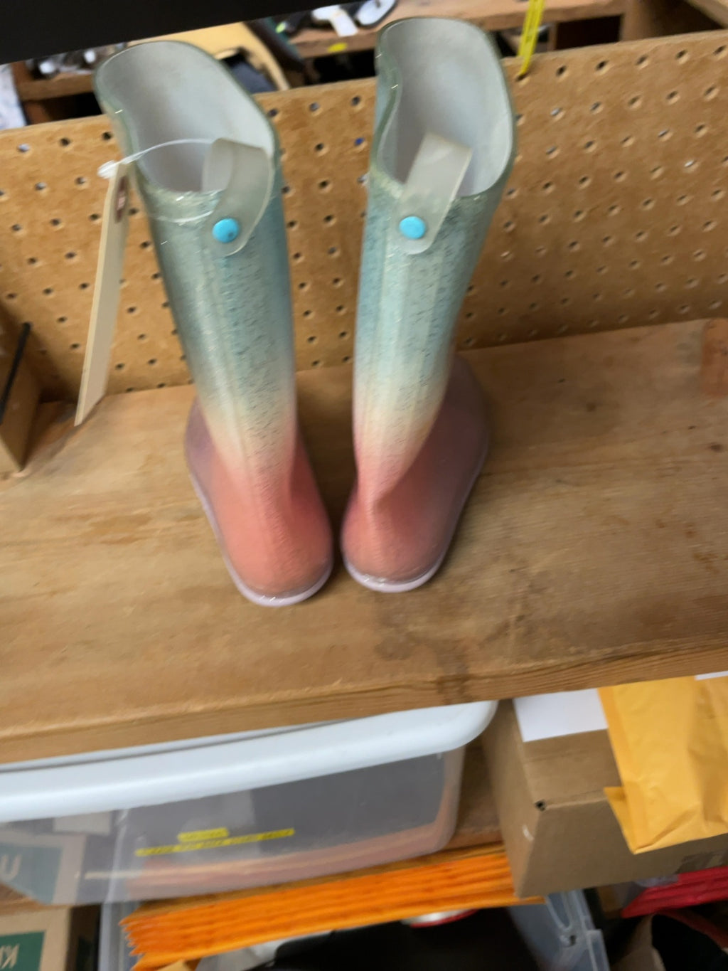 Joe Fresh Rainbow Sparkle Size 13 Rain Boots