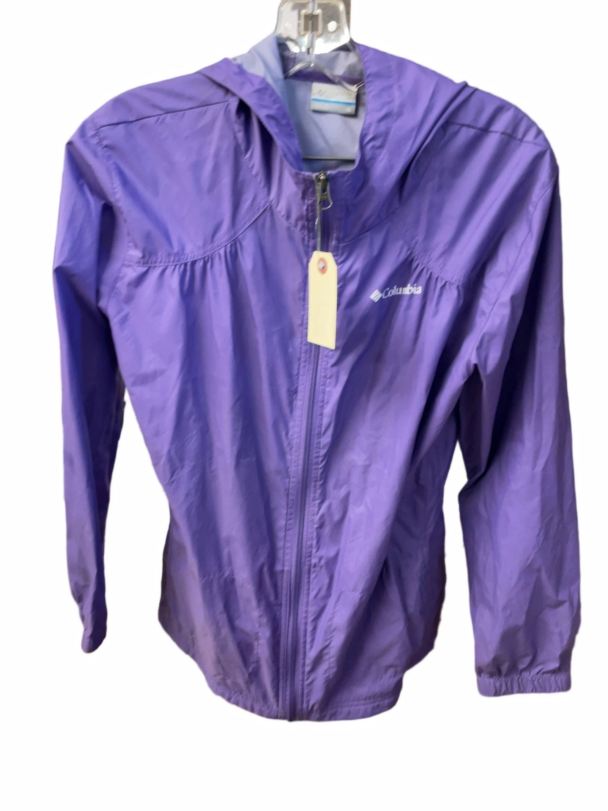 Columbia Hooded Rain Jacket Youth XL Purple