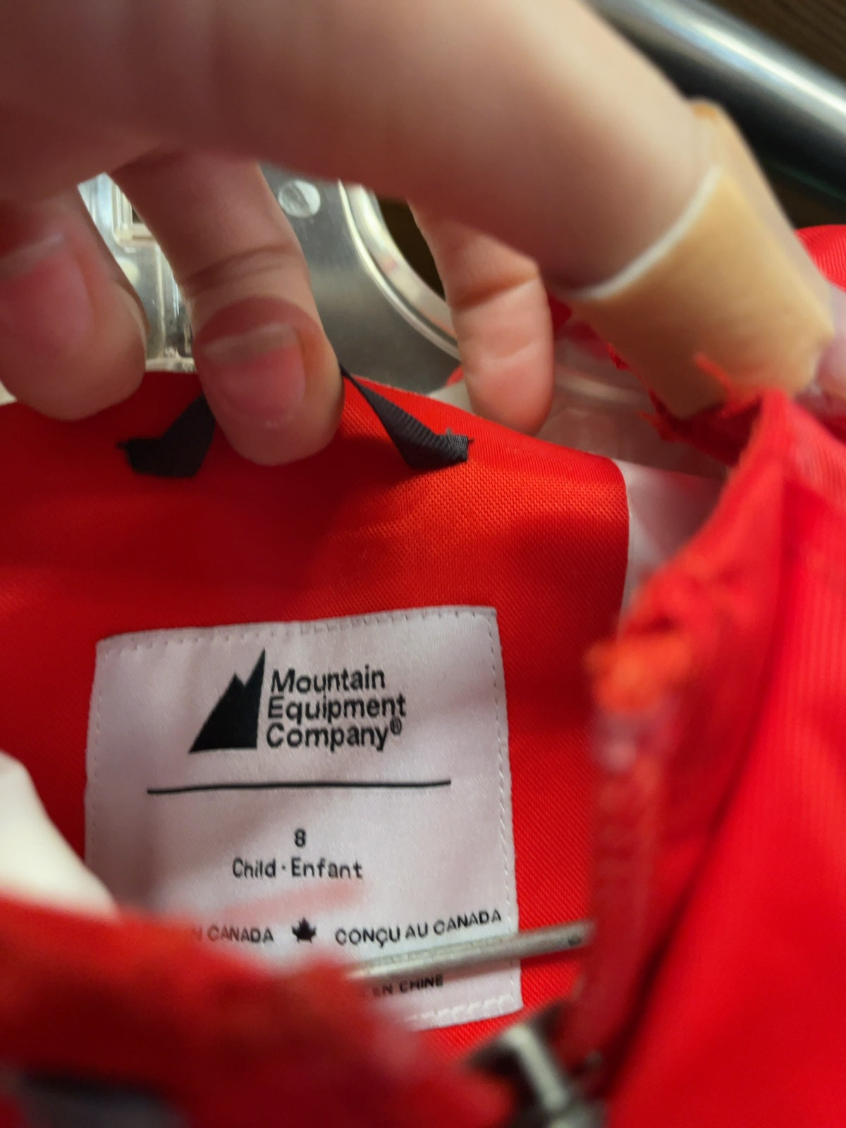 MEC Size 8 Youth Hooded Rain Jacket