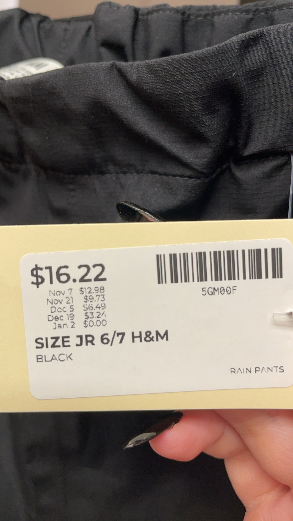 H&M Size 6X/7 Rain Pants