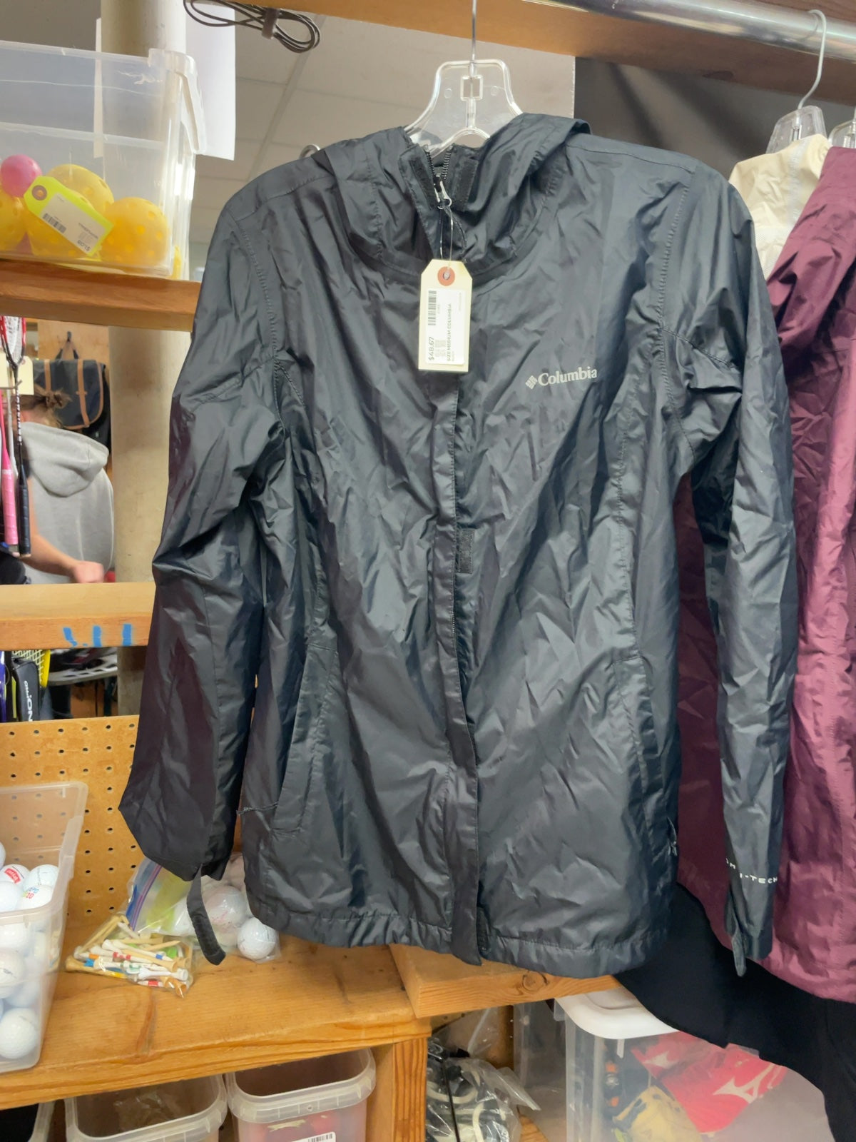 Columbia Rain Jacket Size Medium Black