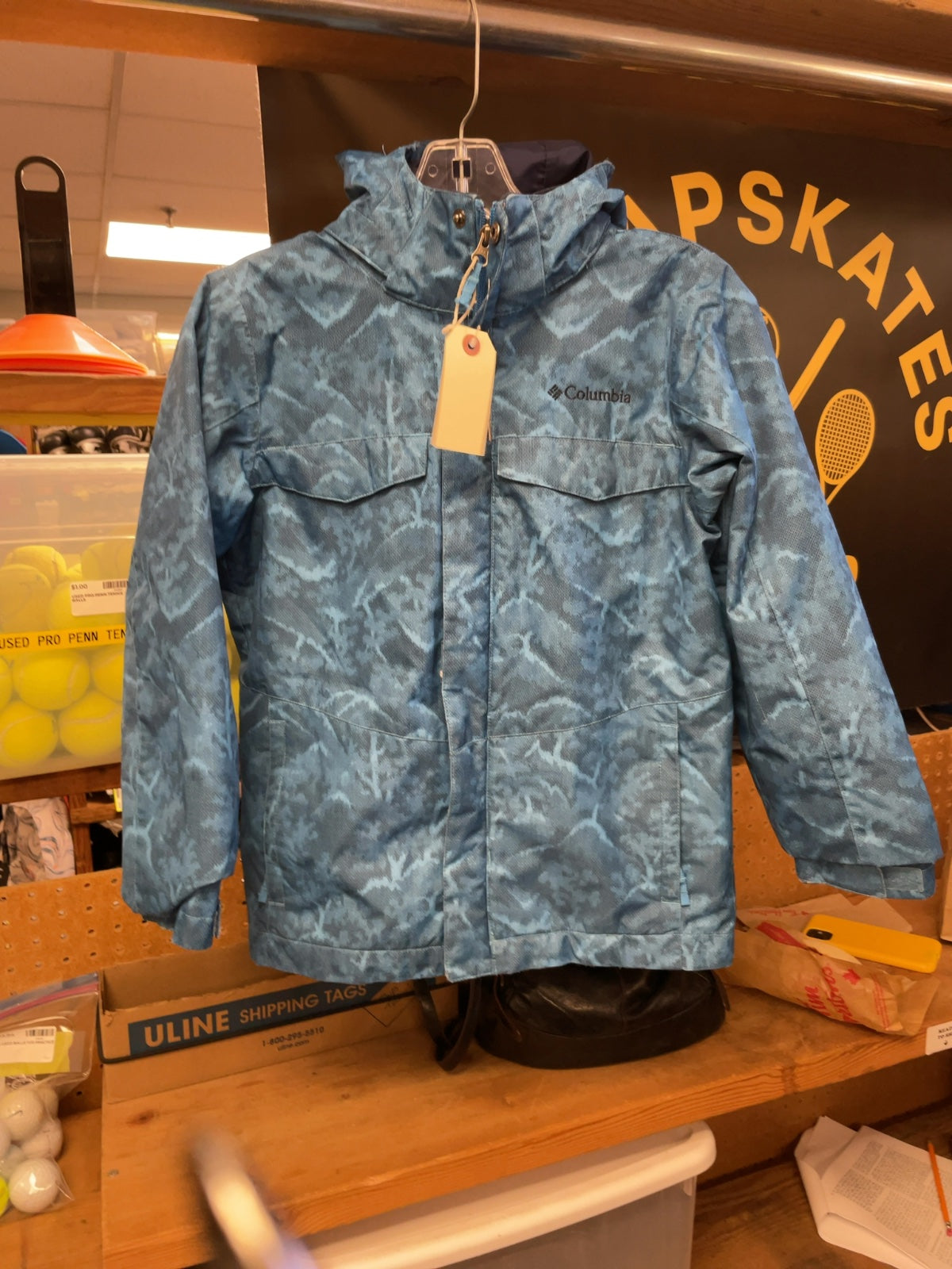 Columbia Interchange Hooded Winter Jacket Size S Blue