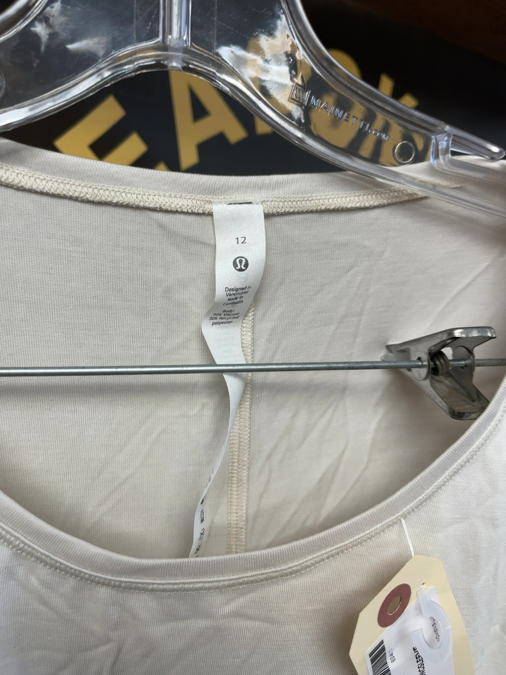 Lululemon Back in Action Long Sleeve Shirt Size 12 Cream