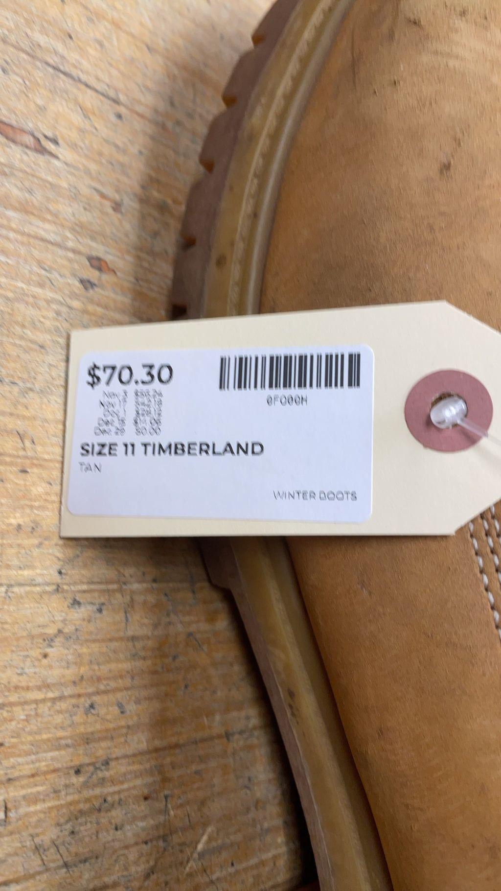 Timberland 6-Inch Premium Waterproof Boot Size 11 M Wheat