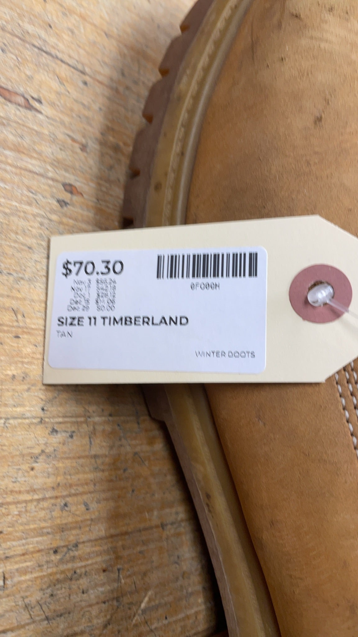 Timberland 6-Inch Premium Waterproof Boot Size 11 M Wheat