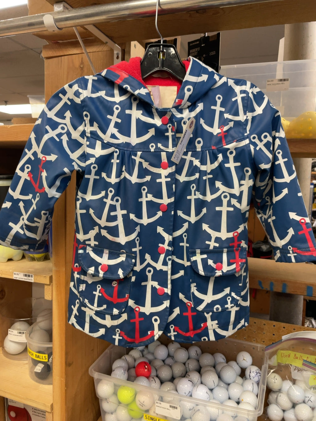 Hatley Anchor Print Rain Jacket Size 4
