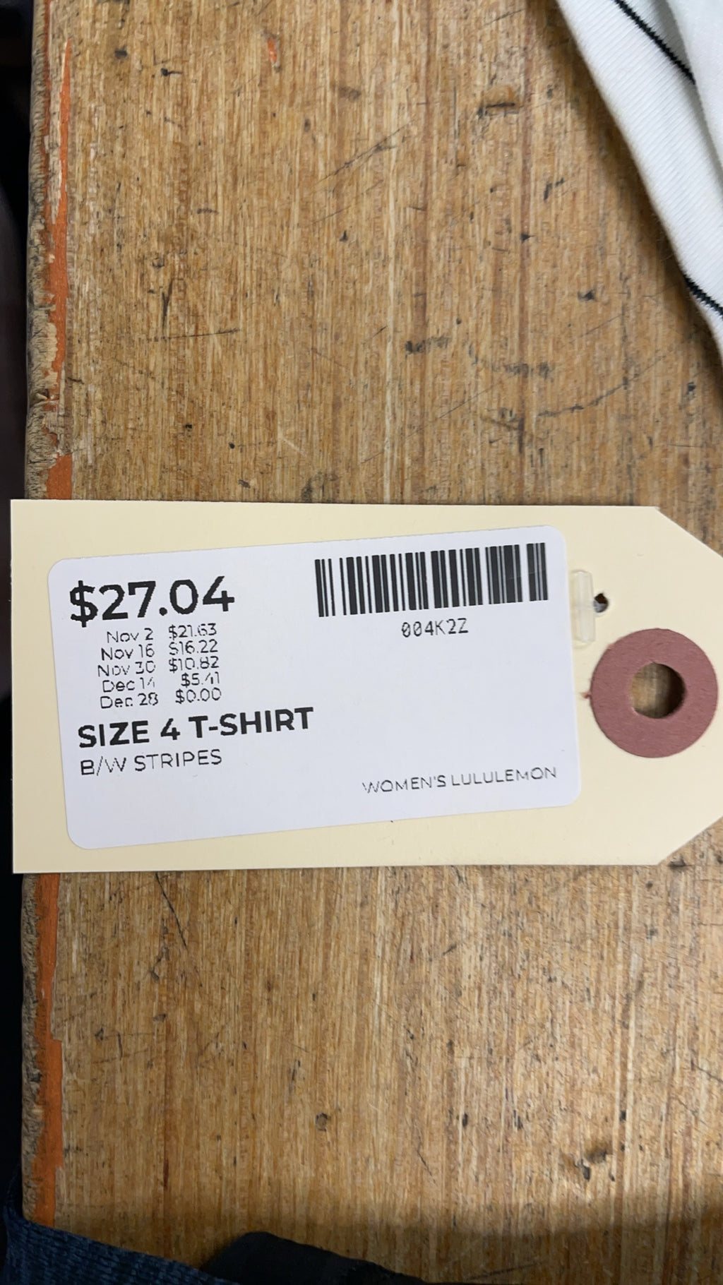 Lululemon Love Tee V-Neck Striped Size 4