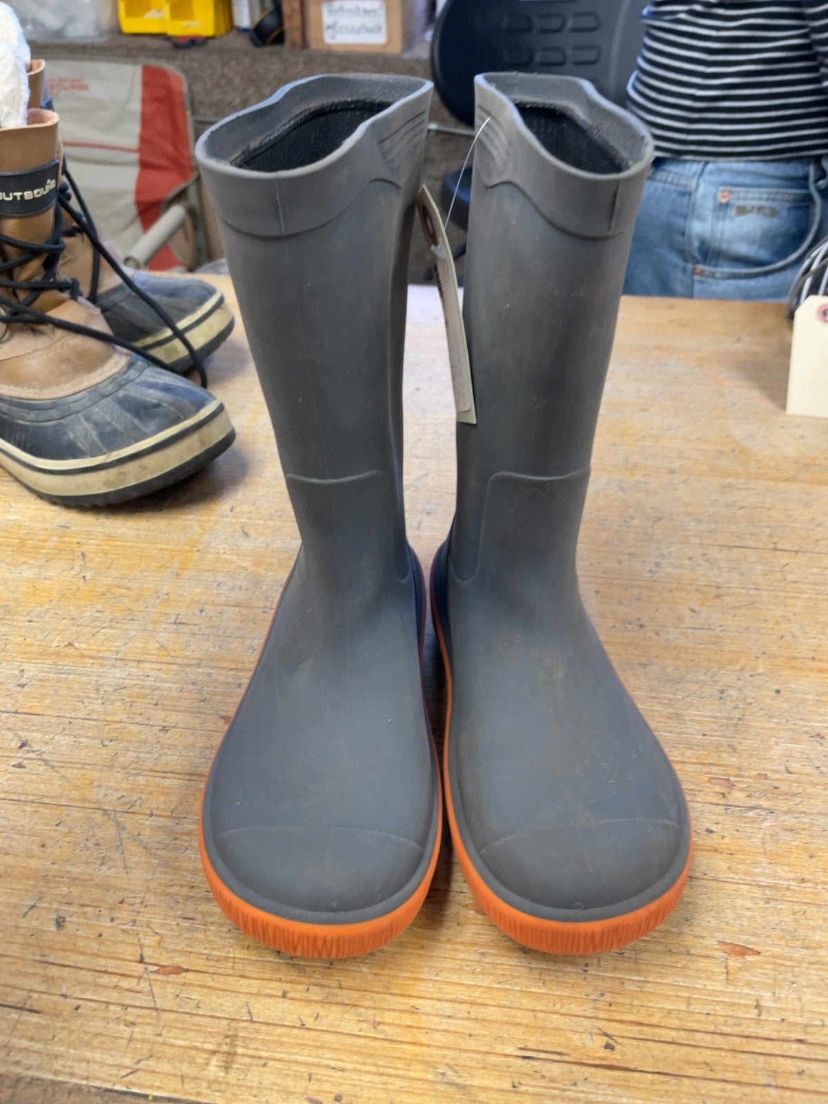 Kamik Rain Boots Size 13C Grey/Orange