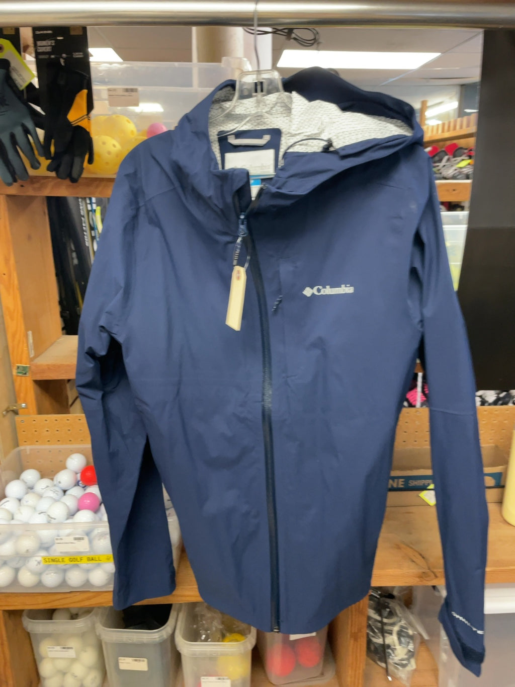 Columbia Omni-Tech Rain Jacket Size M Blue