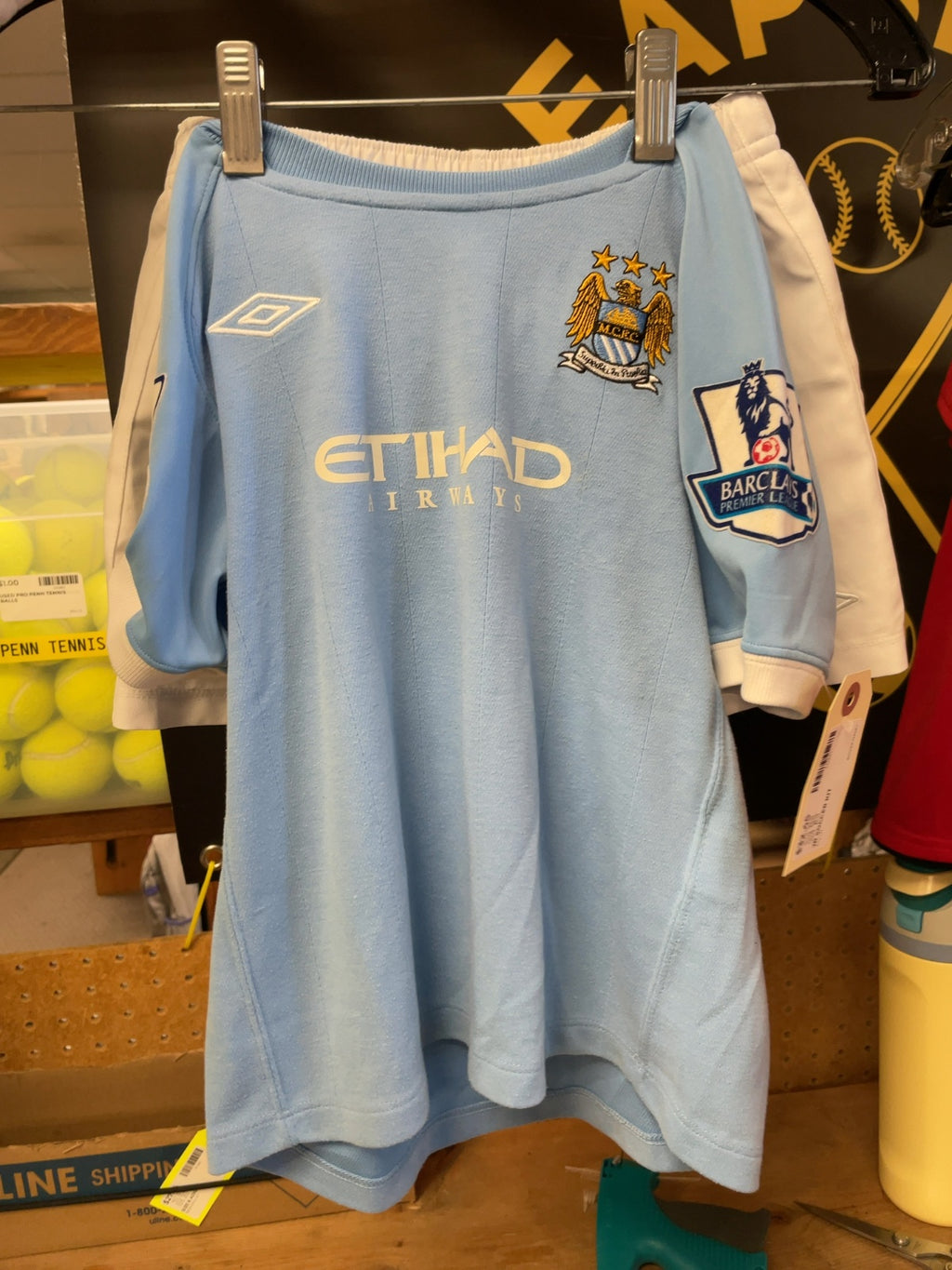 Umbro Manchester City De Jong #34 Soccer Kit Size 4-5 Yrs