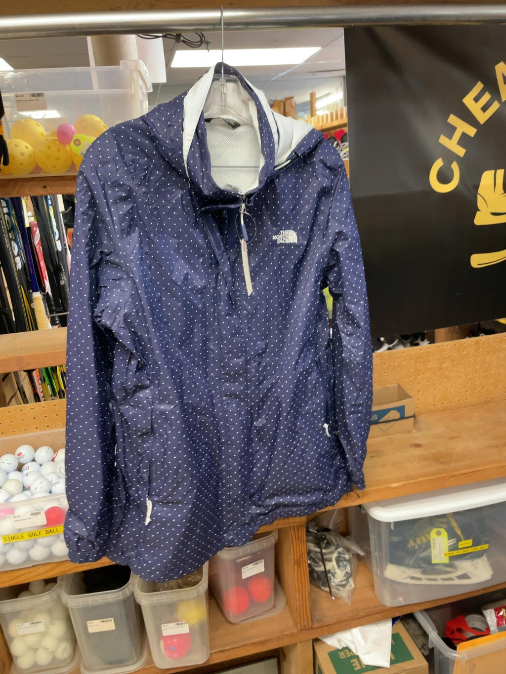 The North Face Women's Size XL Polka Dot Hooded Rain Jacket