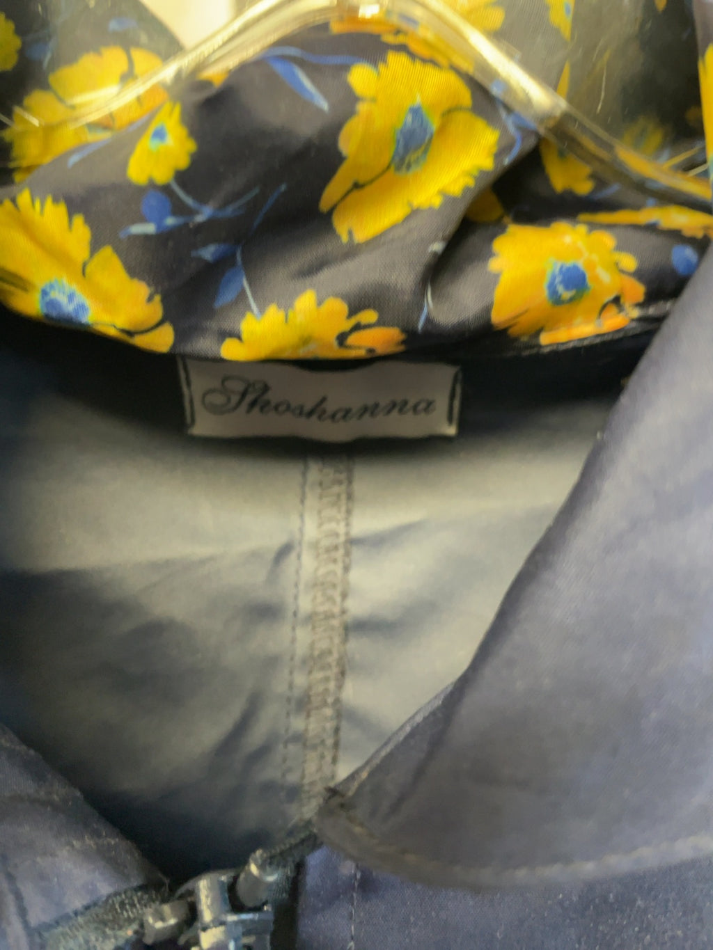 Shoshanna Floral Lined Hooded Rain Jacket Size M
