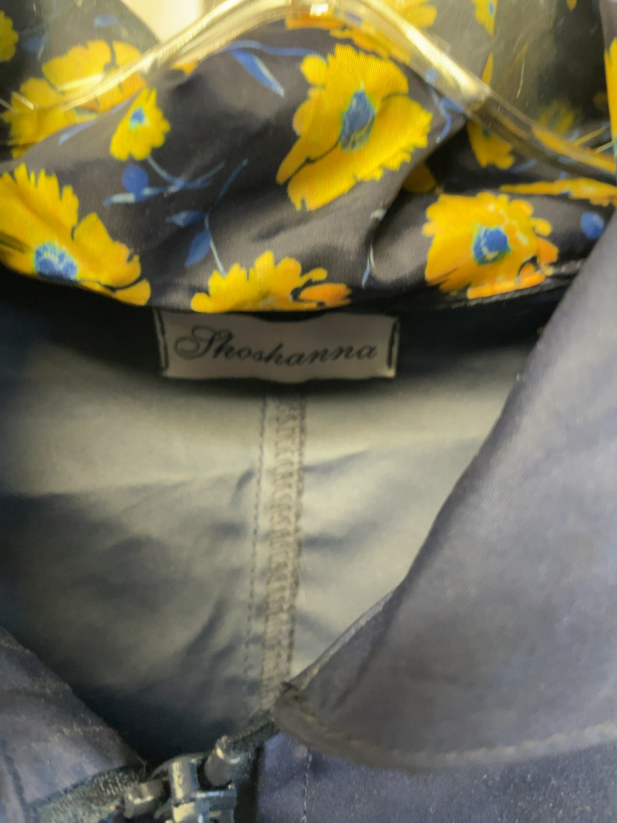 Shoshanna Floral Lined Hooded Rain Jacket Size M