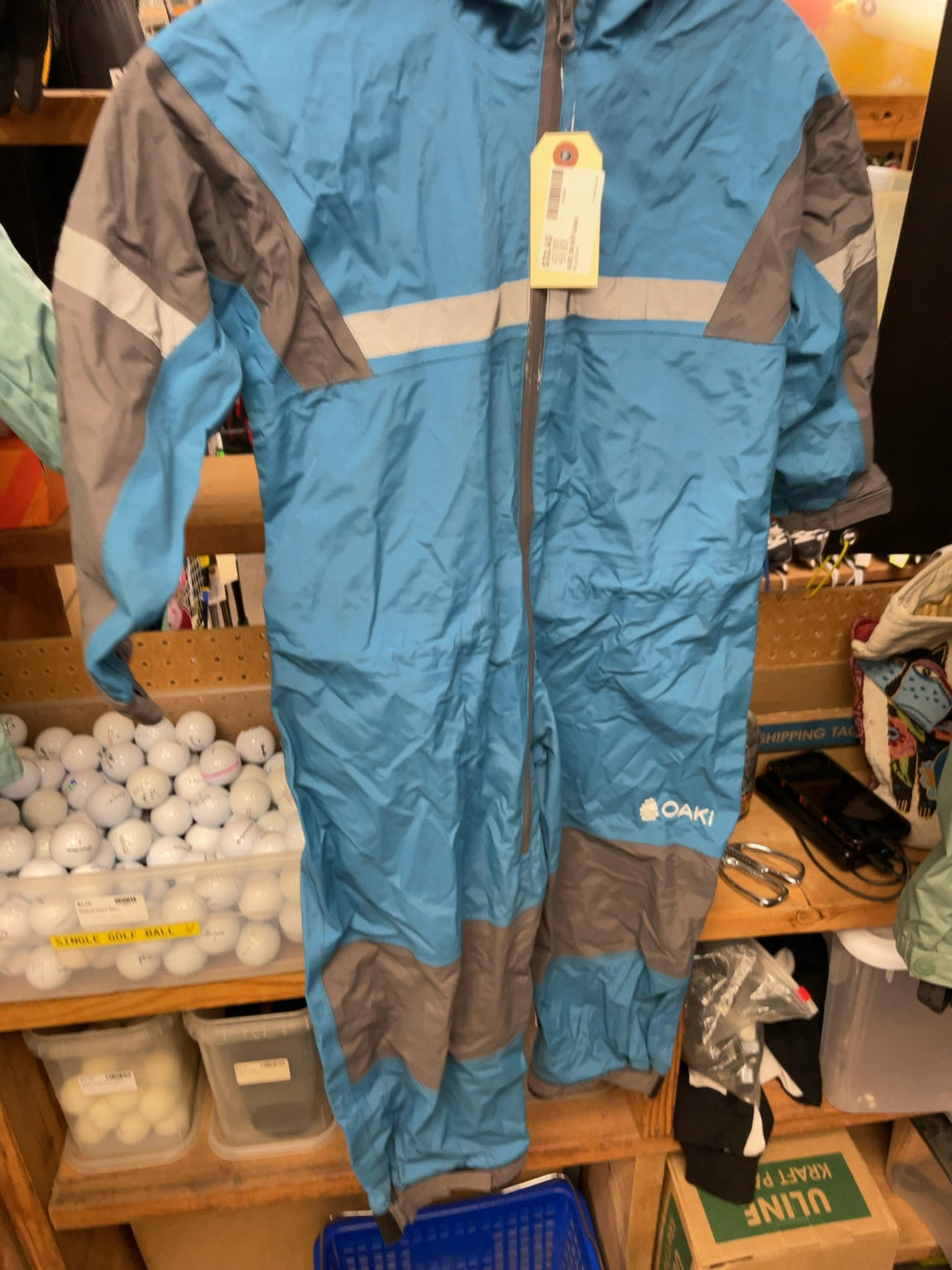 Oaki Rain Suit Size JR 6/7 Blue/Grey