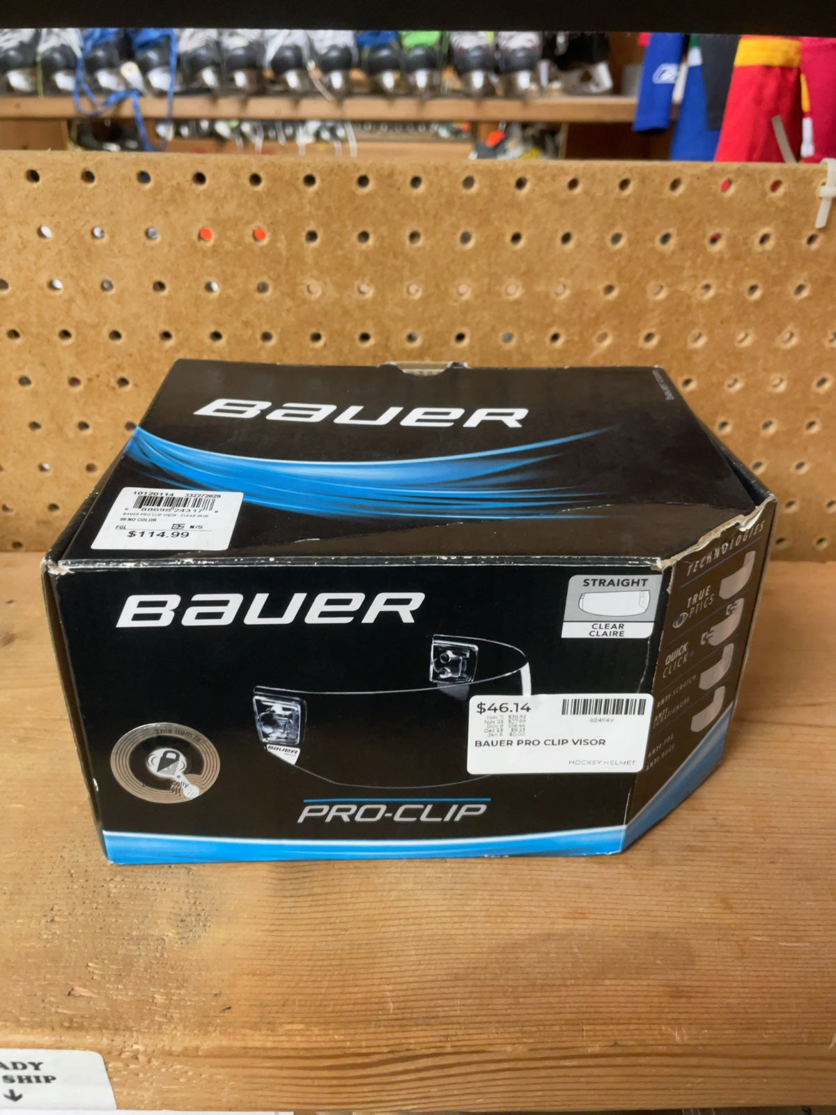Bauer Pro-Clip Visor Medium SR Straight Clear