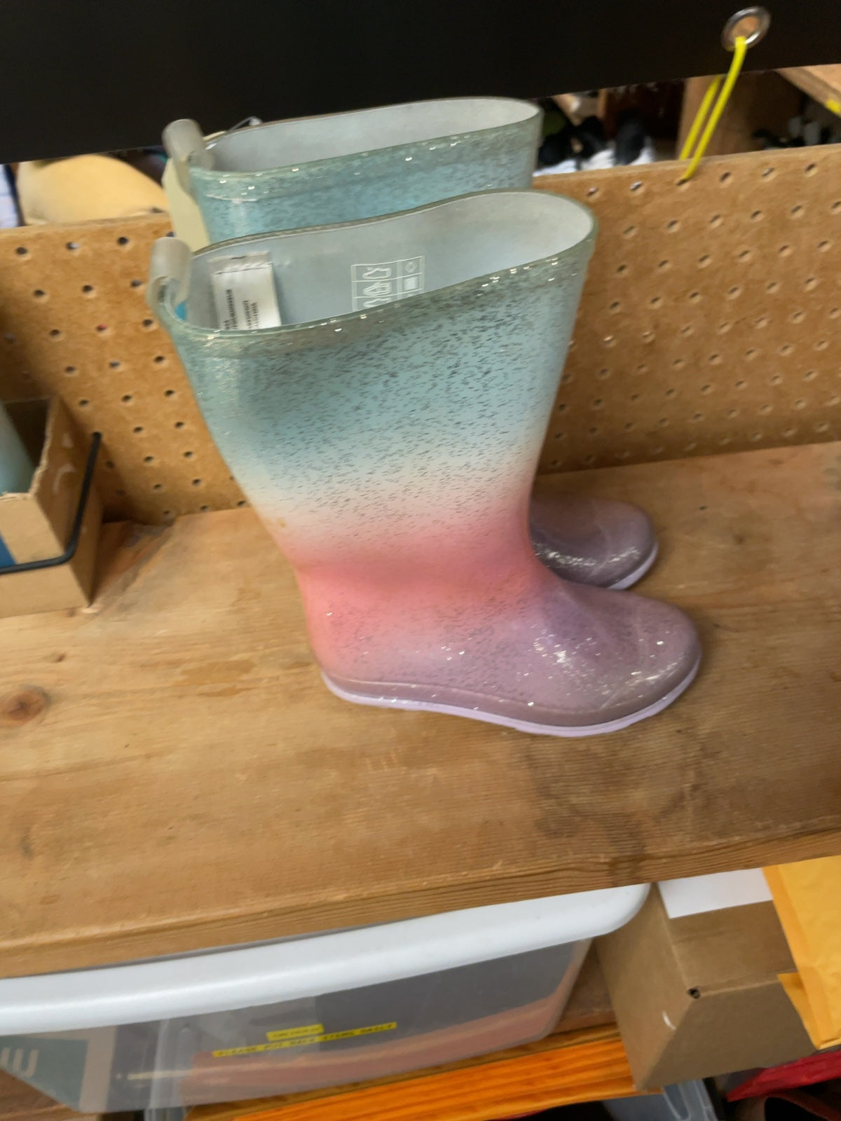 Joe Fresh Rainbow Sparkle Size 13 Rain Boots
