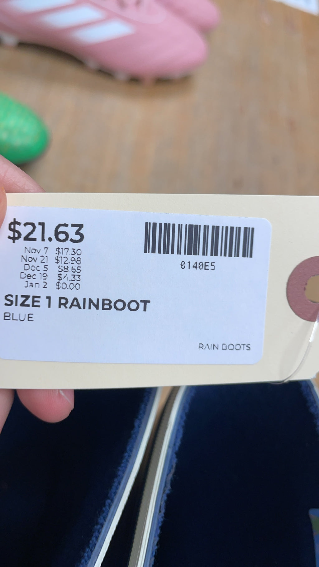 Camo Rain Boots Size 1 Youth