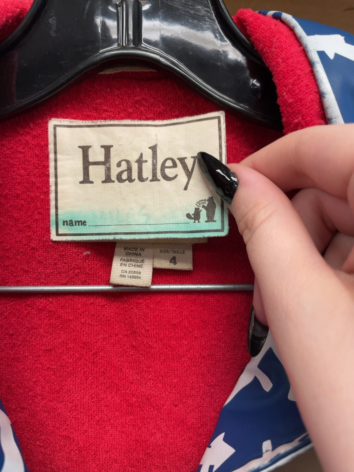 Hatley Anchor Print Rain Jacket Size 4