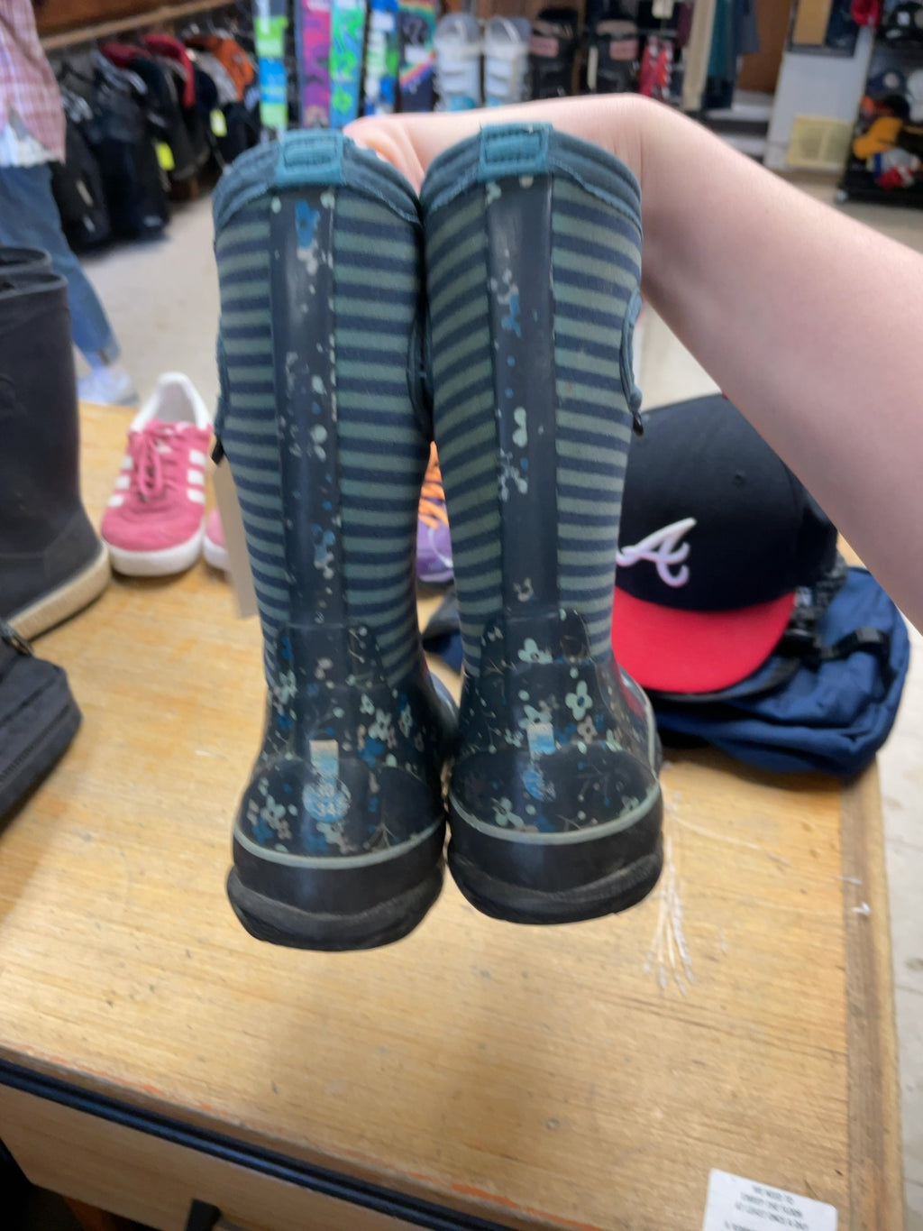 Bogs Waterproof Rain Boots Size 13C Floral Stripes
