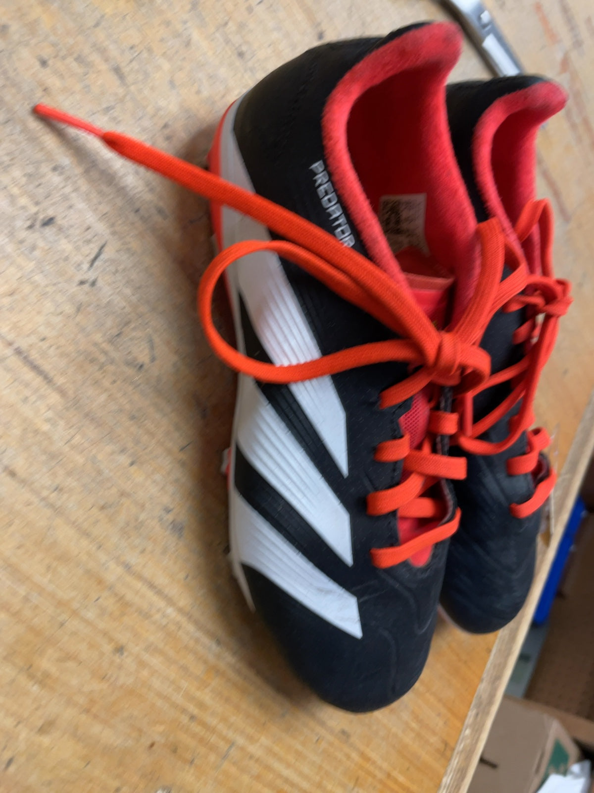 adidas Predator Size 2.5 Soccer Cleats Black / Orange