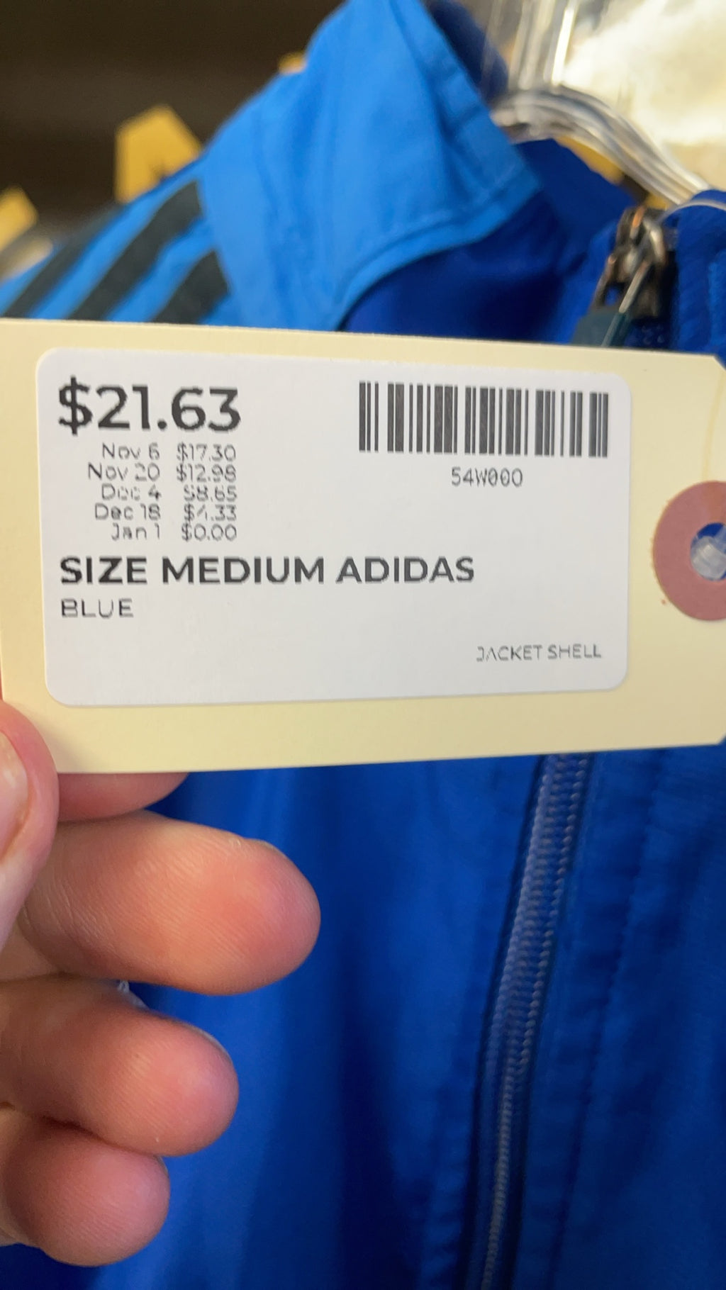 adidas Full Zip Windbreaker Jacket Size M Blue