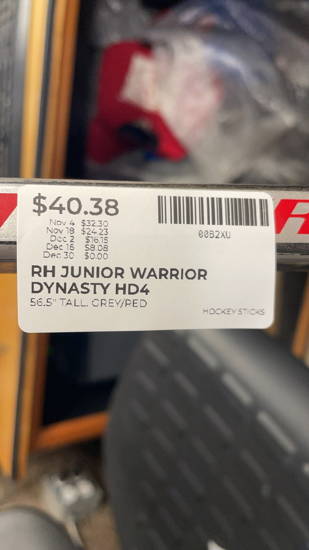 Warrior Dynasty HD4 Junior Hockey Stick 50 Flex W03 Henrique RH 56.5"