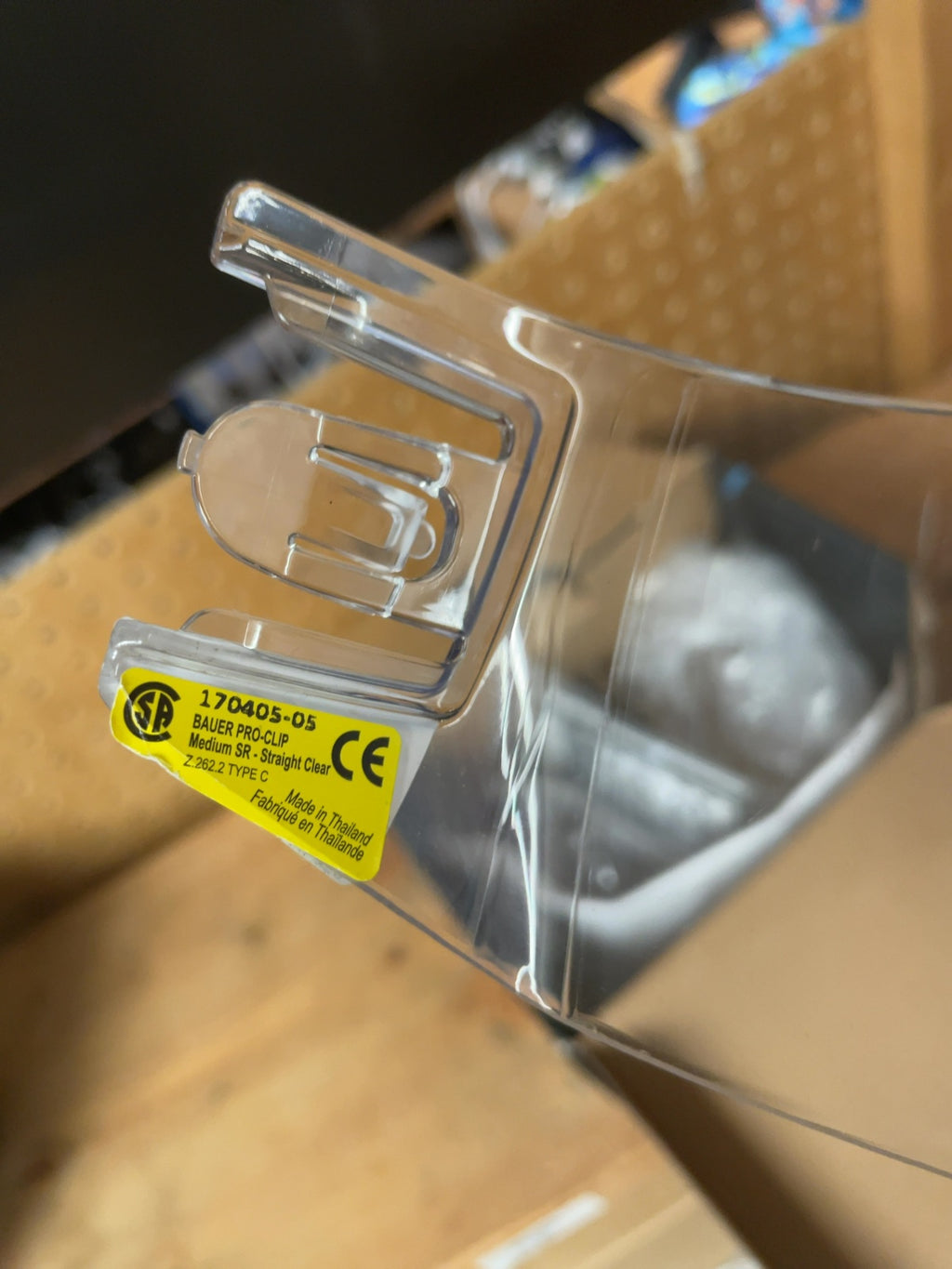 Bauer Pro-Clip Visor Medium SR Straight Clear