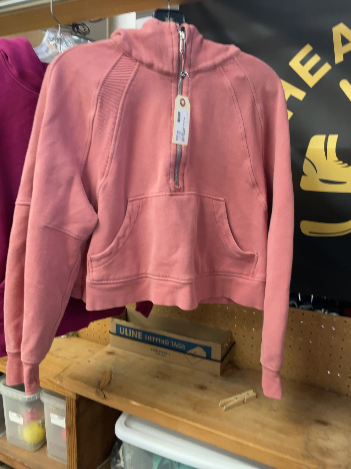 Lululemon Scuba Oversized Half-Zip Hoodie Size M/L Pink Quarterzip