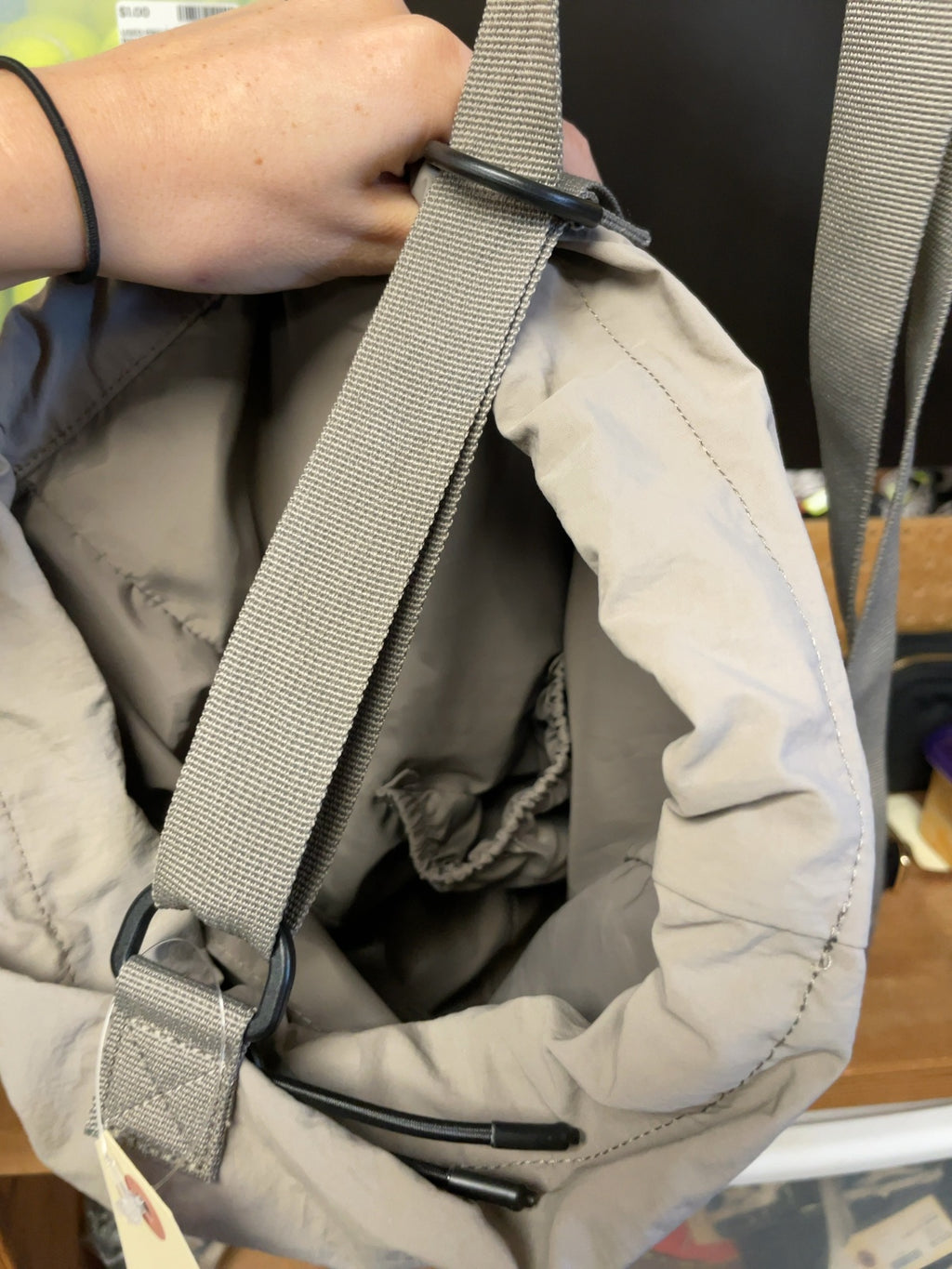 Uniqlo Drawstring Shoulder Bag Beige