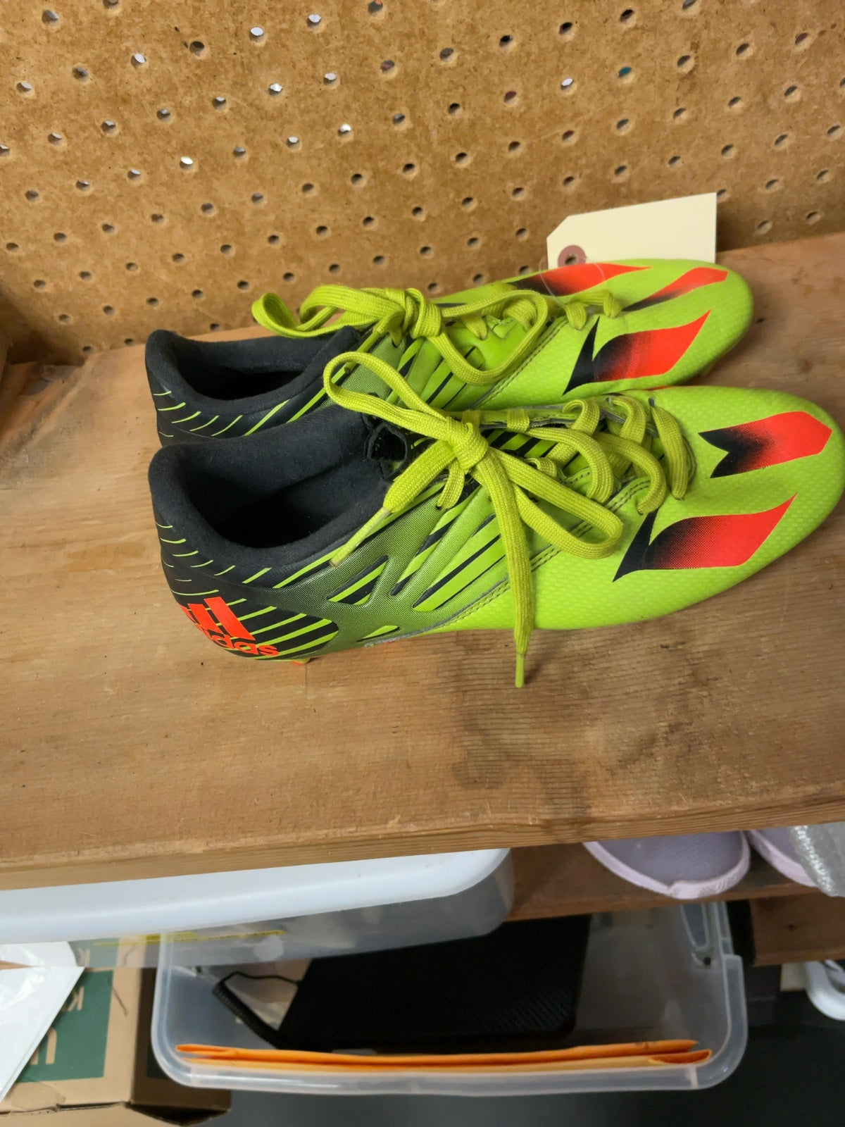 Adidas Messi 15 Soccer Cleats Size 7.5 US Green/Black/Orange