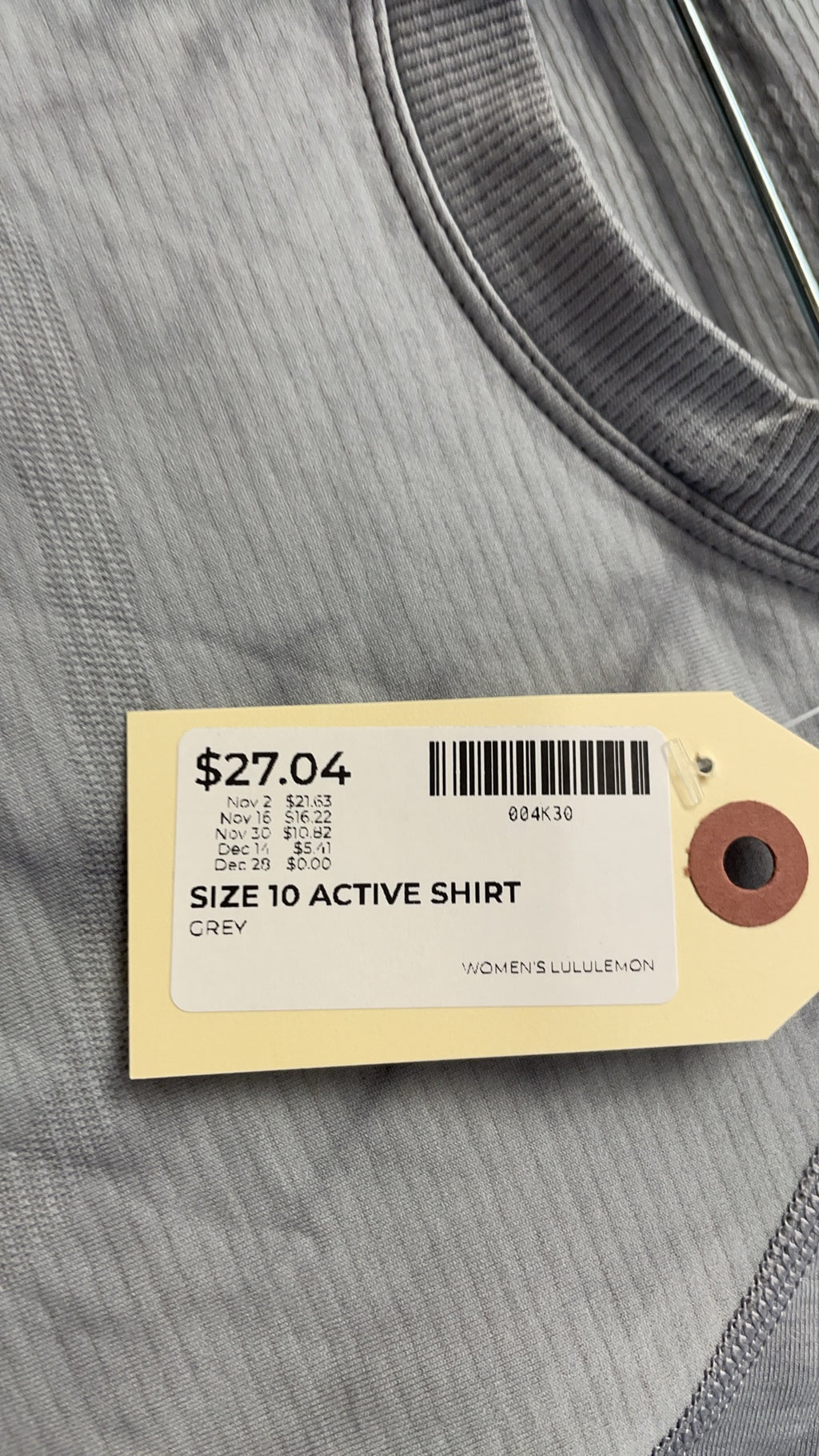 lululemon Swiftly Tech Short Sleeve Shirt Size 10 Grey Tie-Dye