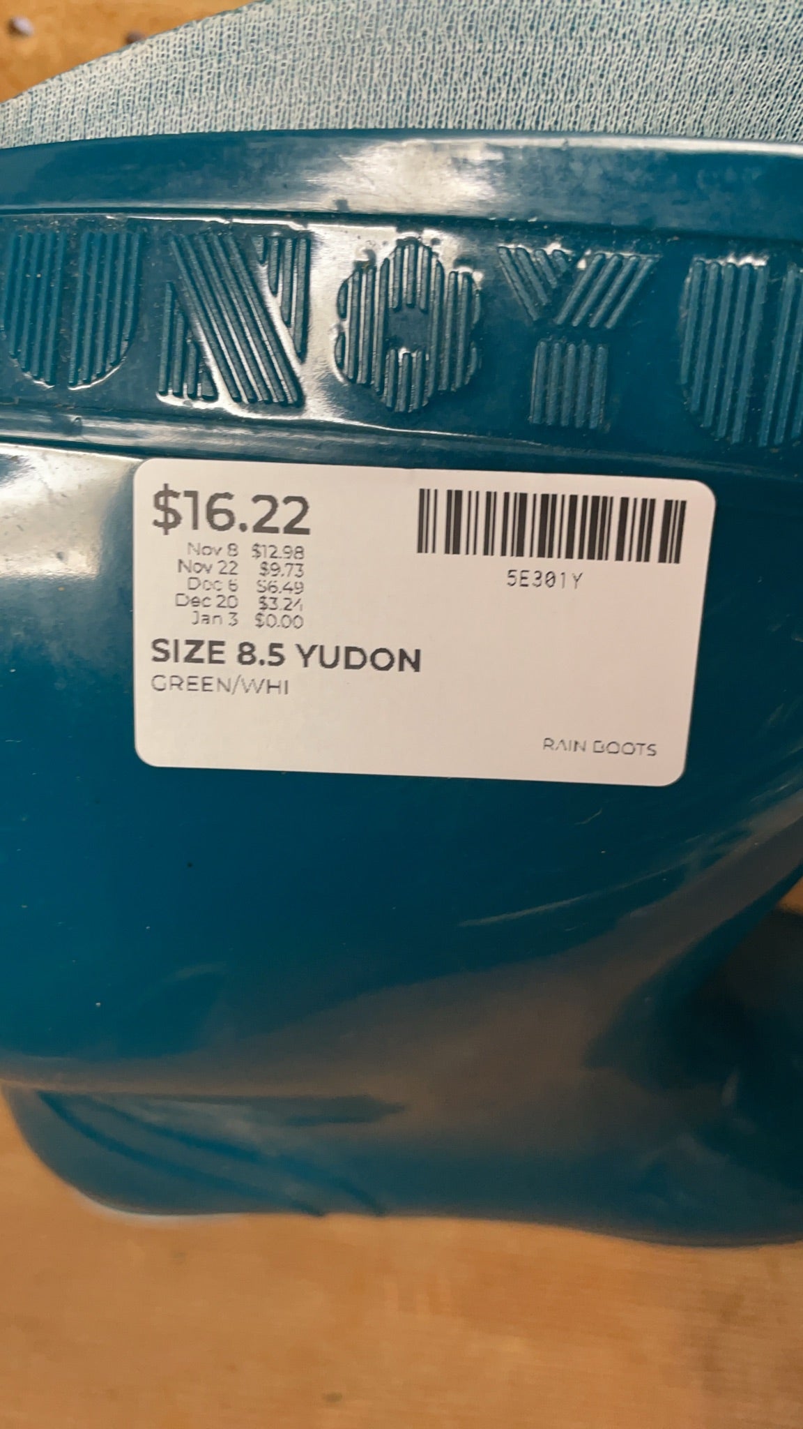 Yudun Rubber Rain Boots Size 39 / 8.5 US