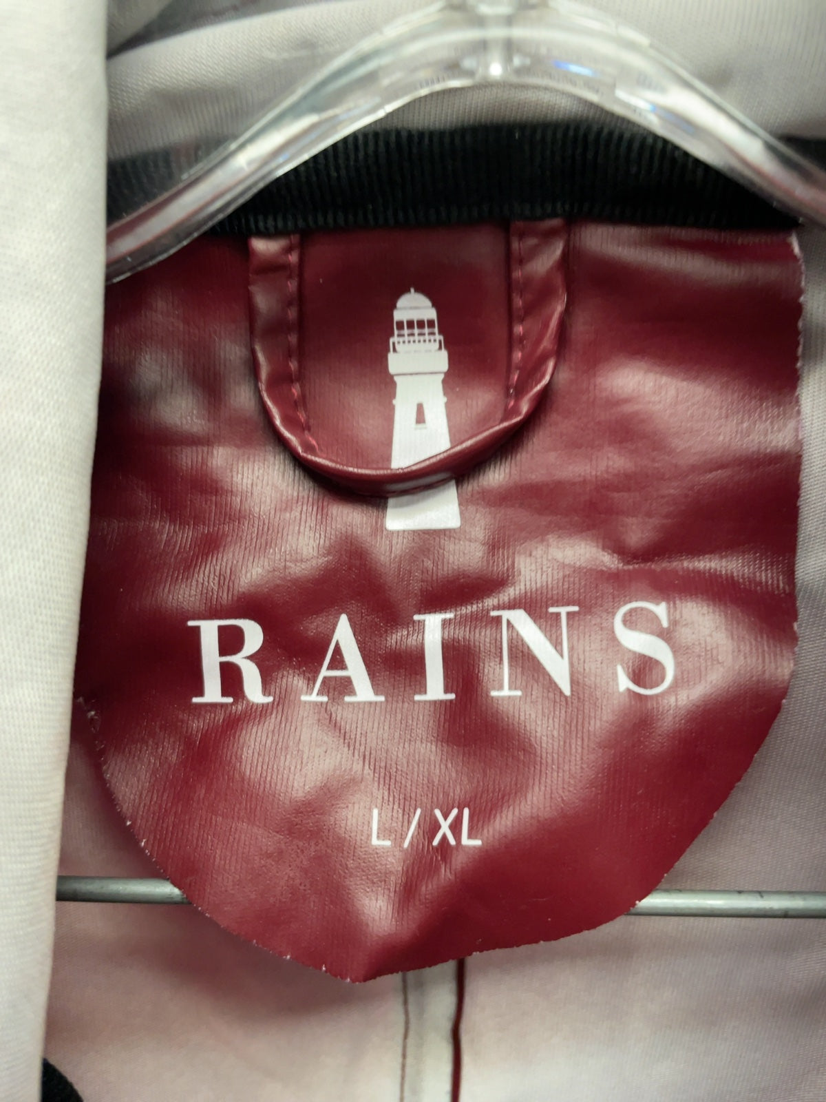 Rains Waterproof Long Rain Jacket Size L/XL Burgundy