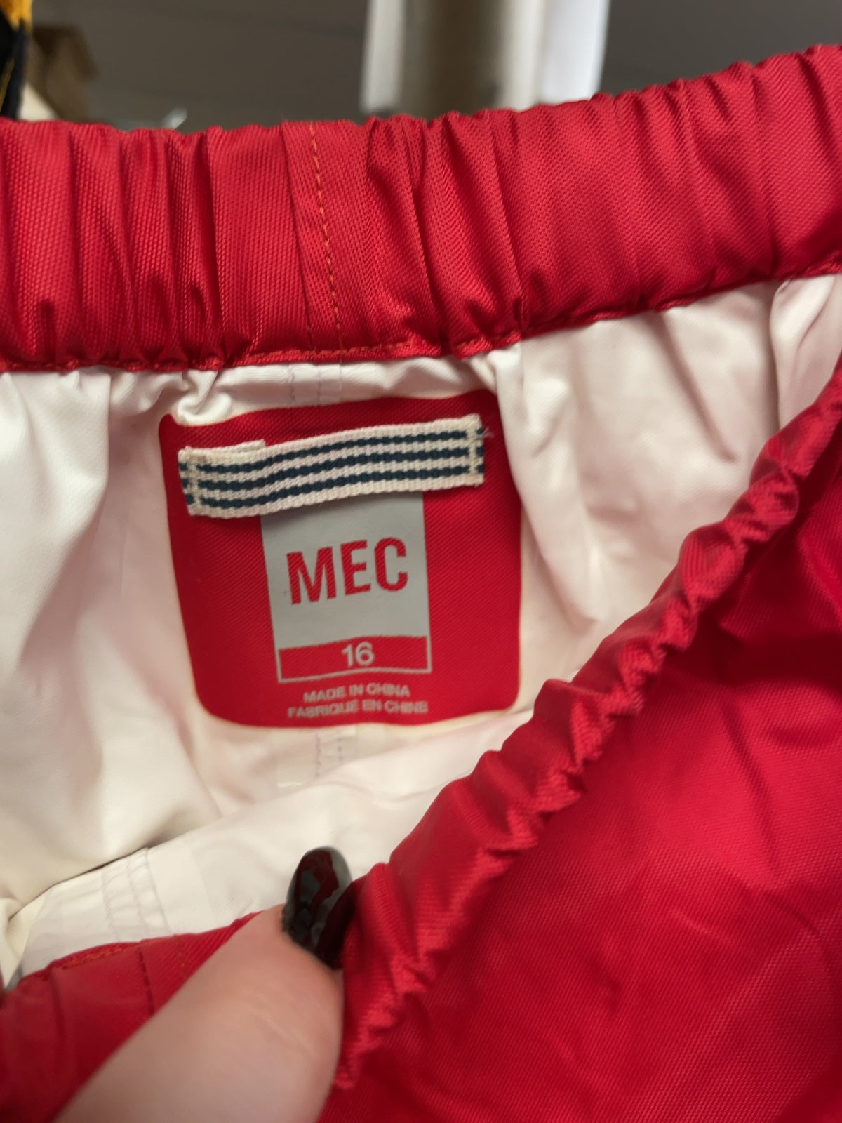 MEC Youth Size 16 Rain Pants