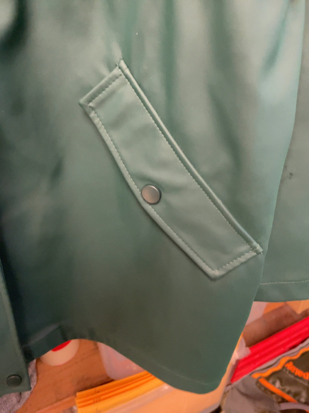 Vero Moda Hooded Rain Jacket Size XL Green