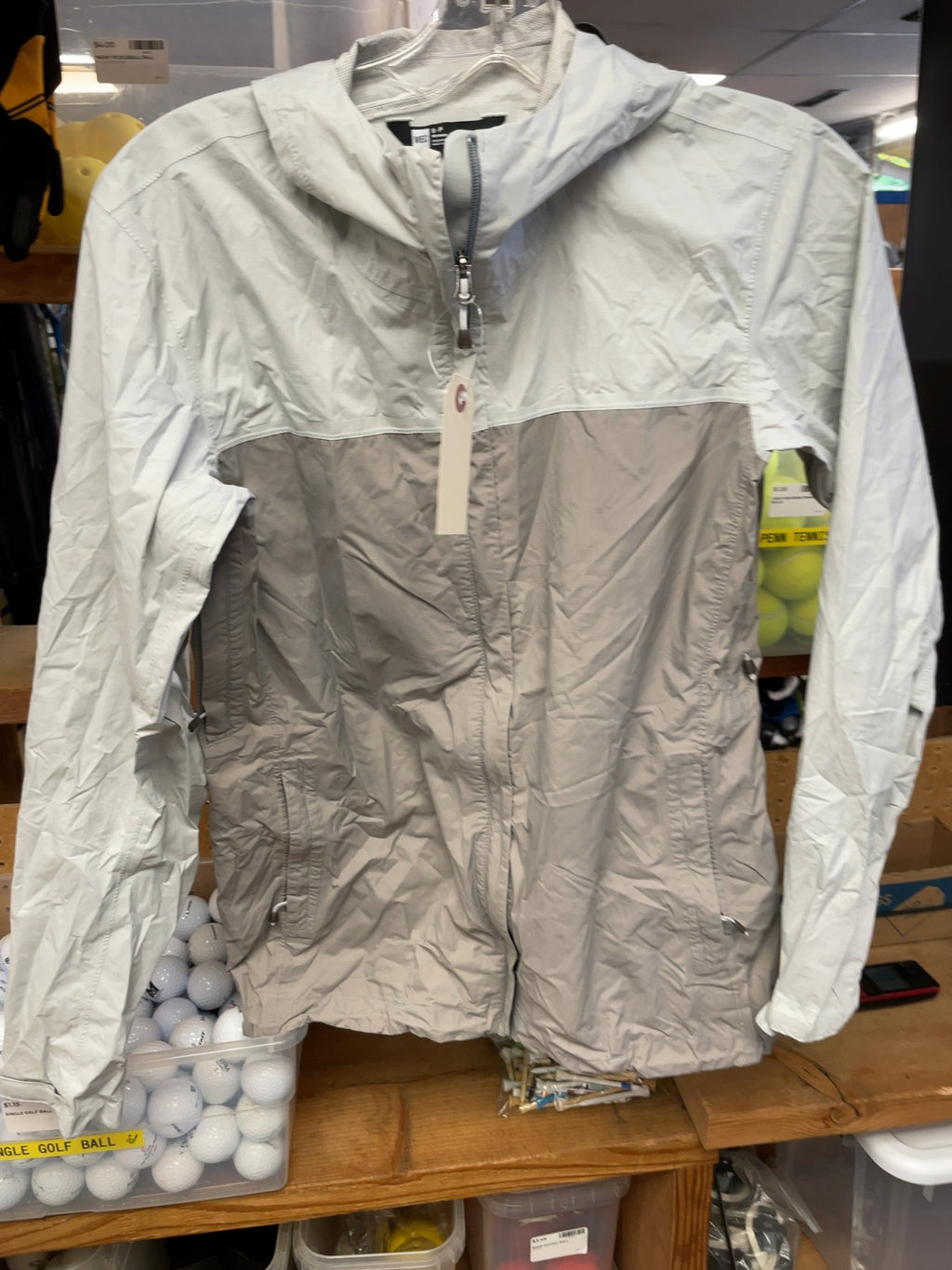 MEC Hooded Rain Jacket Women's Size S Grey