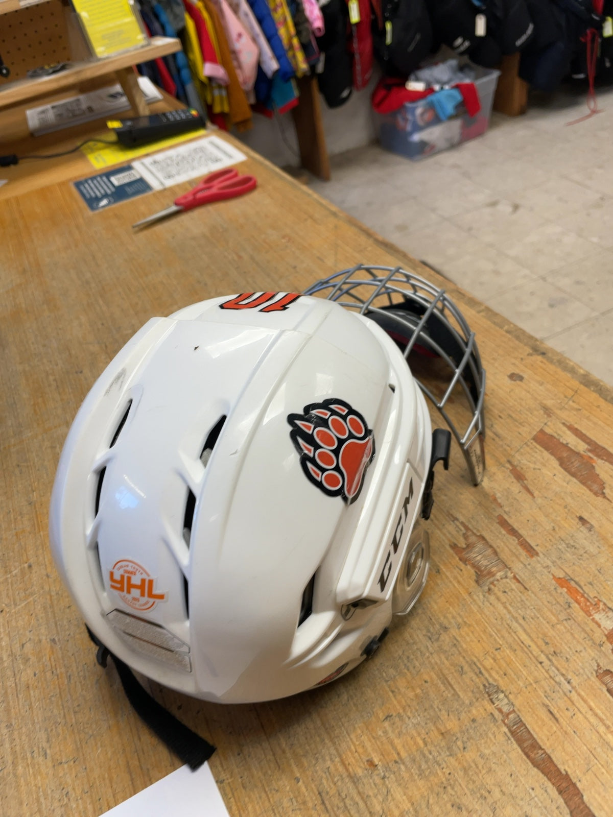 CCM Tacks 310 Size Small White Hockey Helmet with Cage