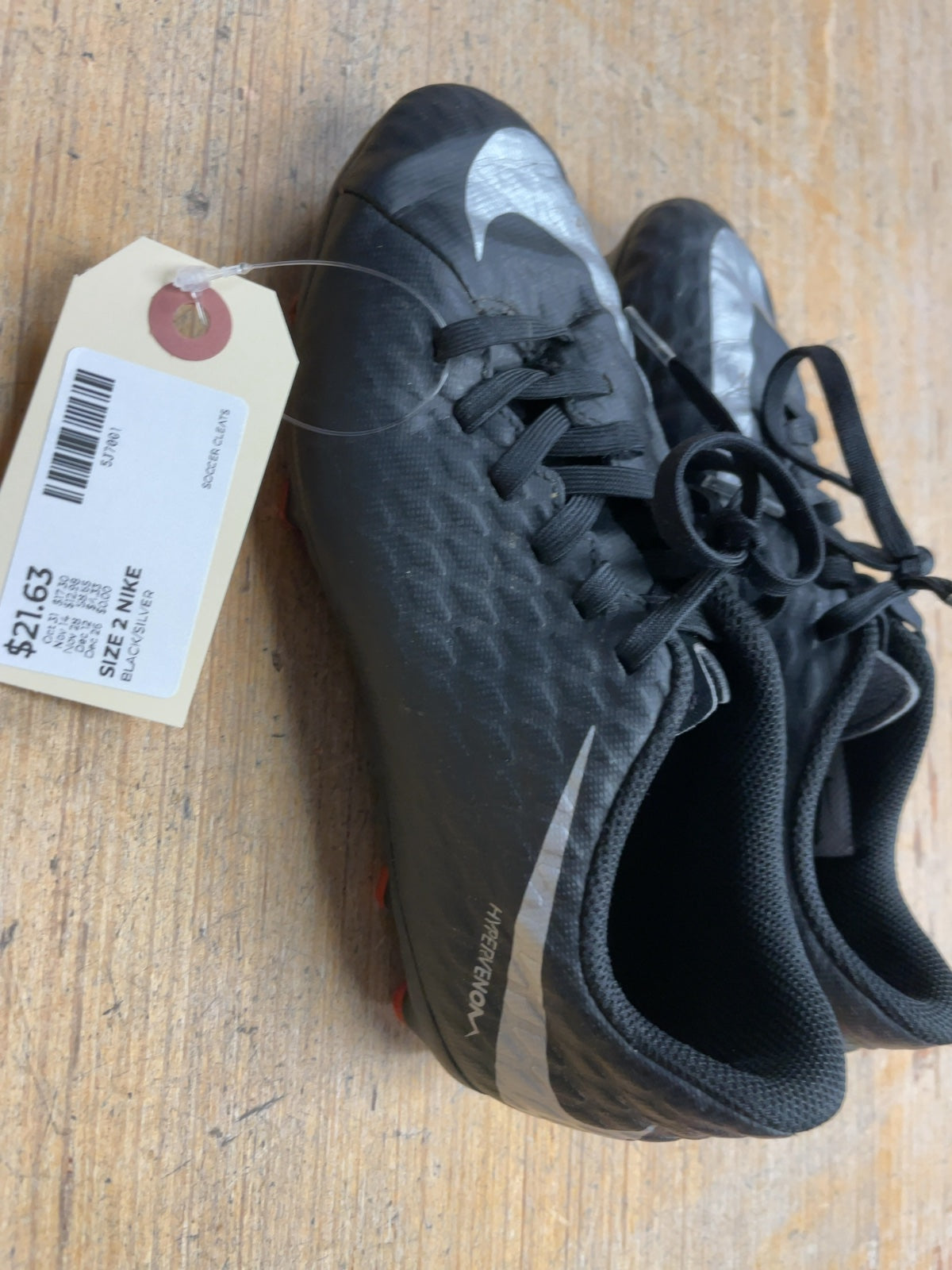 Nike Hypervenom Size 2Y Soccer Cleats