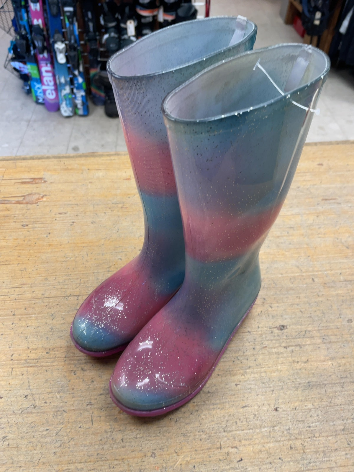 Rain Boots Size 2 Glitter Multicolor