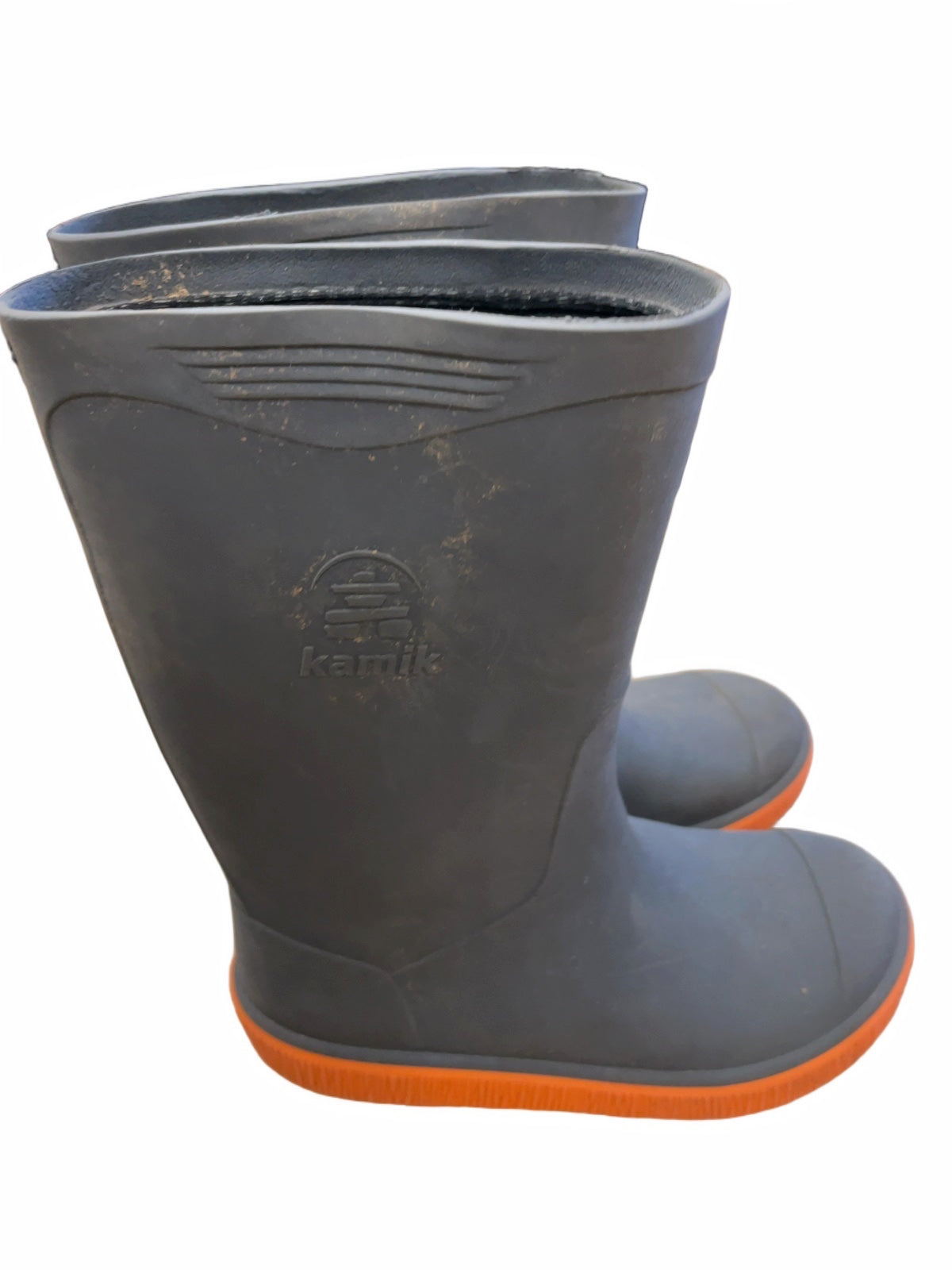 Kamik Rain Boots Size 13C Grey/Orange