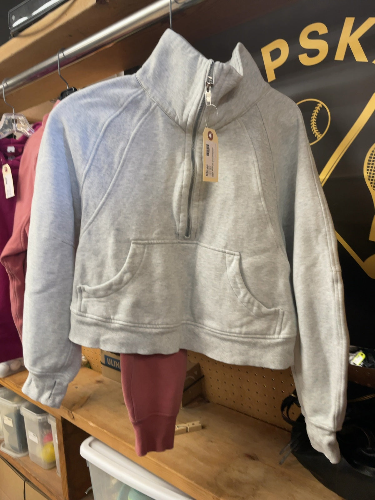 lululemon Scuba Oversized Half-Zip Funnel Neck XS/S Heathered Core Ultra Light Grey
