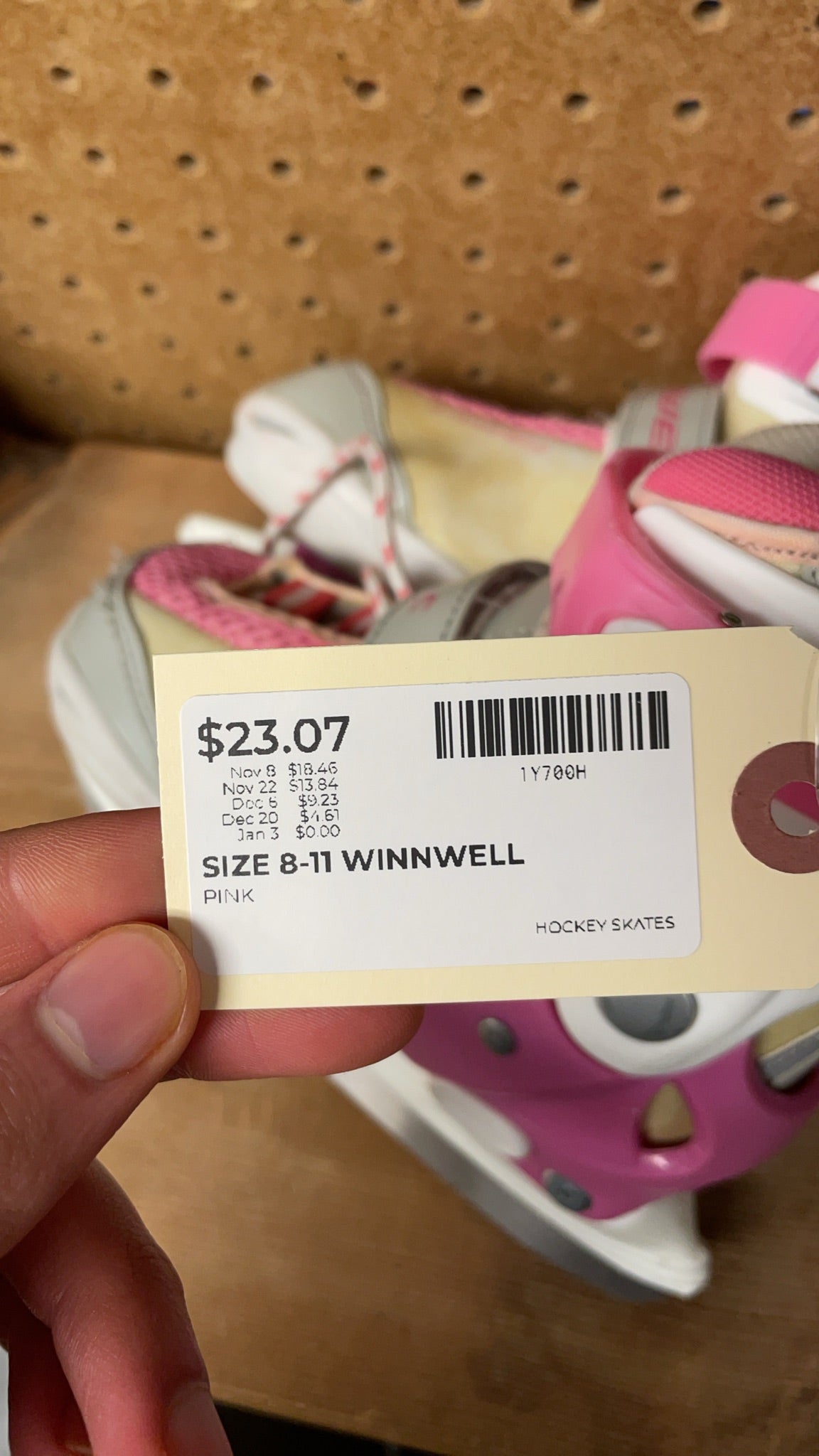 Winnwell Size 8-11 Adjustable Ice Skates Pink